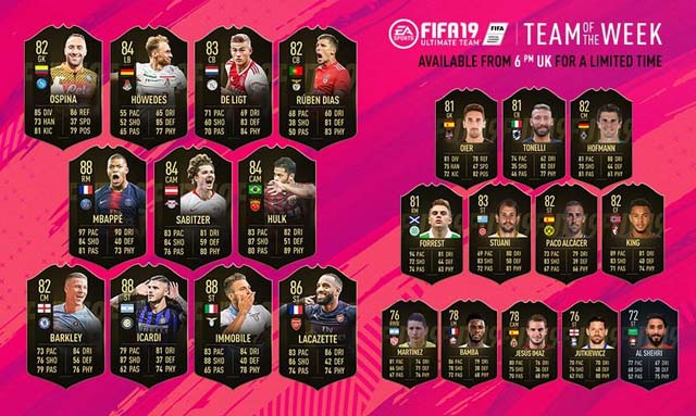 FIFA 19 TOTW 4 FIFA 19 TOTW 4